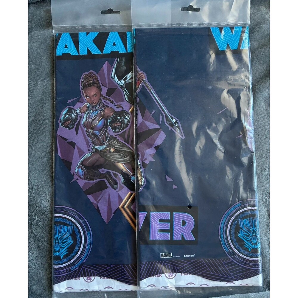 2x Black Panther: Wakanda Forever Party Table Covers 54x96 Amscan